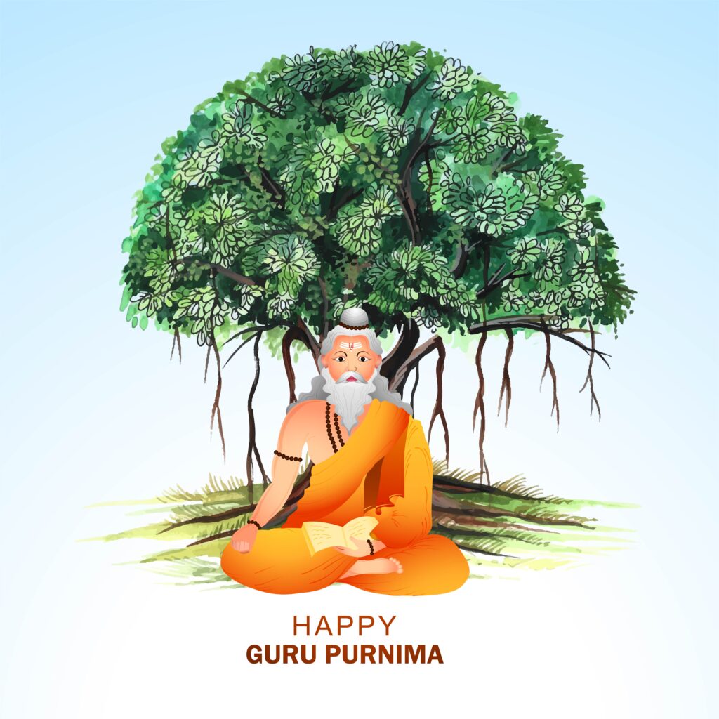 Happy guru Purnima Indian festival celebration 
