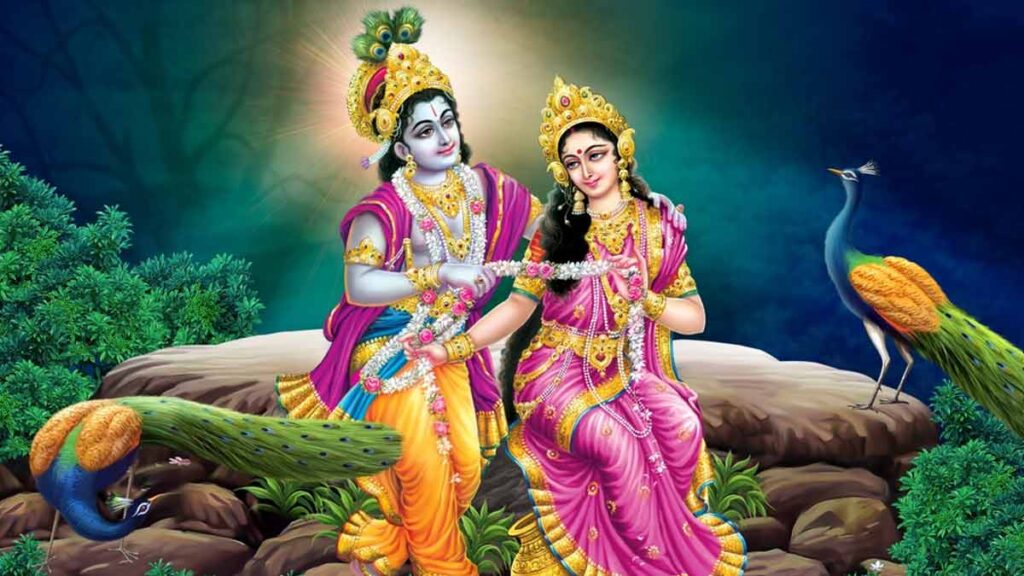 Visnu and Radha Worship Honoring Divine Love and Devotion